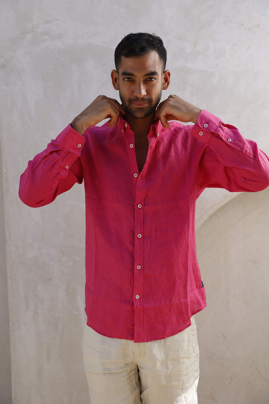 FUCHSIA LINEN SHIRT